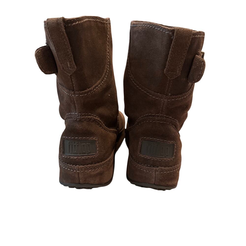 FitFlop Superboot Suede Mid Calf Boots Brown Women's Size 8 Microwobbleboard - Picture 4 of 7